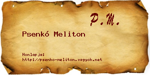 Psenkó Meliton névjegykártya