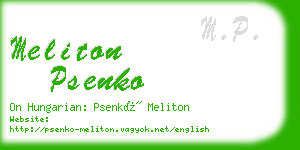 meliton psenko business card